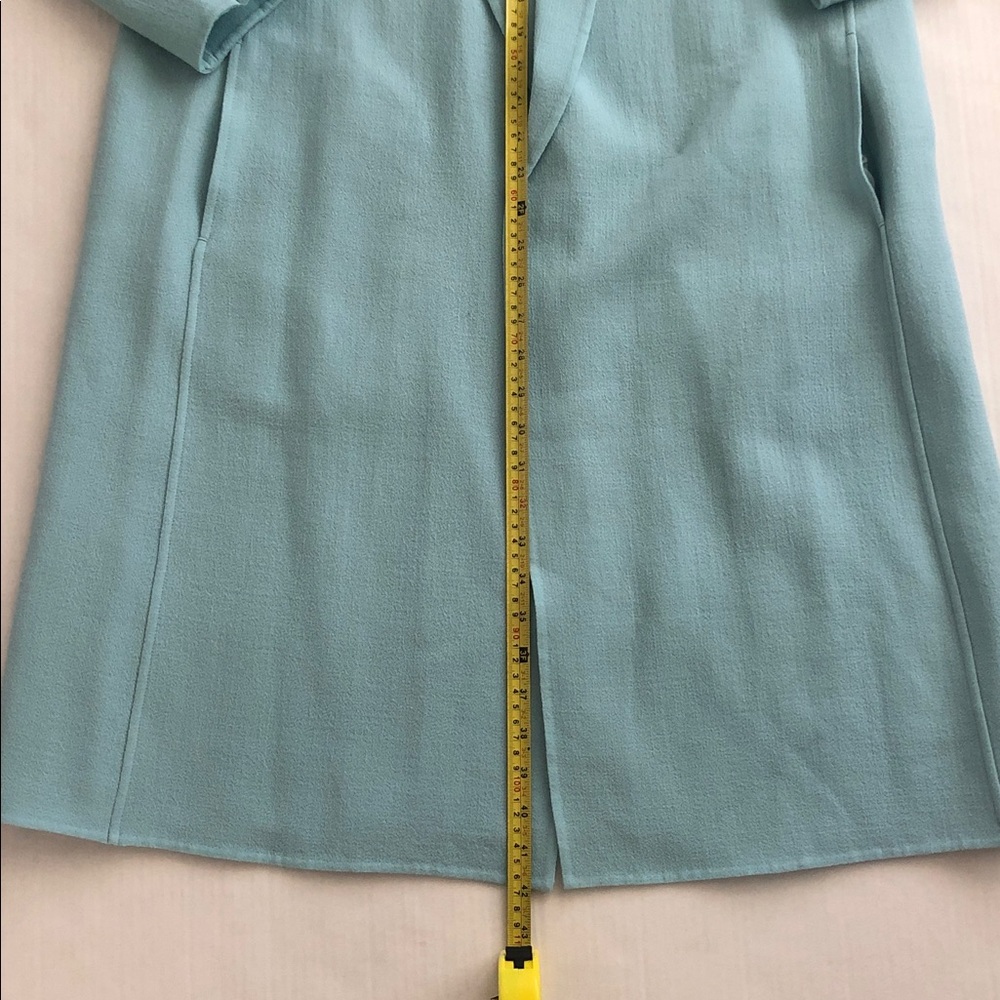 Lafayette 148 NY Tiffany Blue Lightweight Wool Duster Blazer Sz M, excellent - Picture 6 of 12